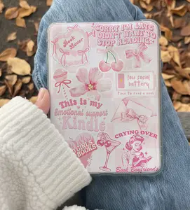 Valentines Pink Kindle Insert for Clear Case – Aesthetic Book Lover Decor | Cozy Reading Accessory