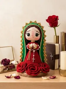 Virgen de Guadalupe Amigurumi | Our Lady of Guadalupe Crochet Doll | Handmade Virgin Mary Plush | Catholic Baptism Gift