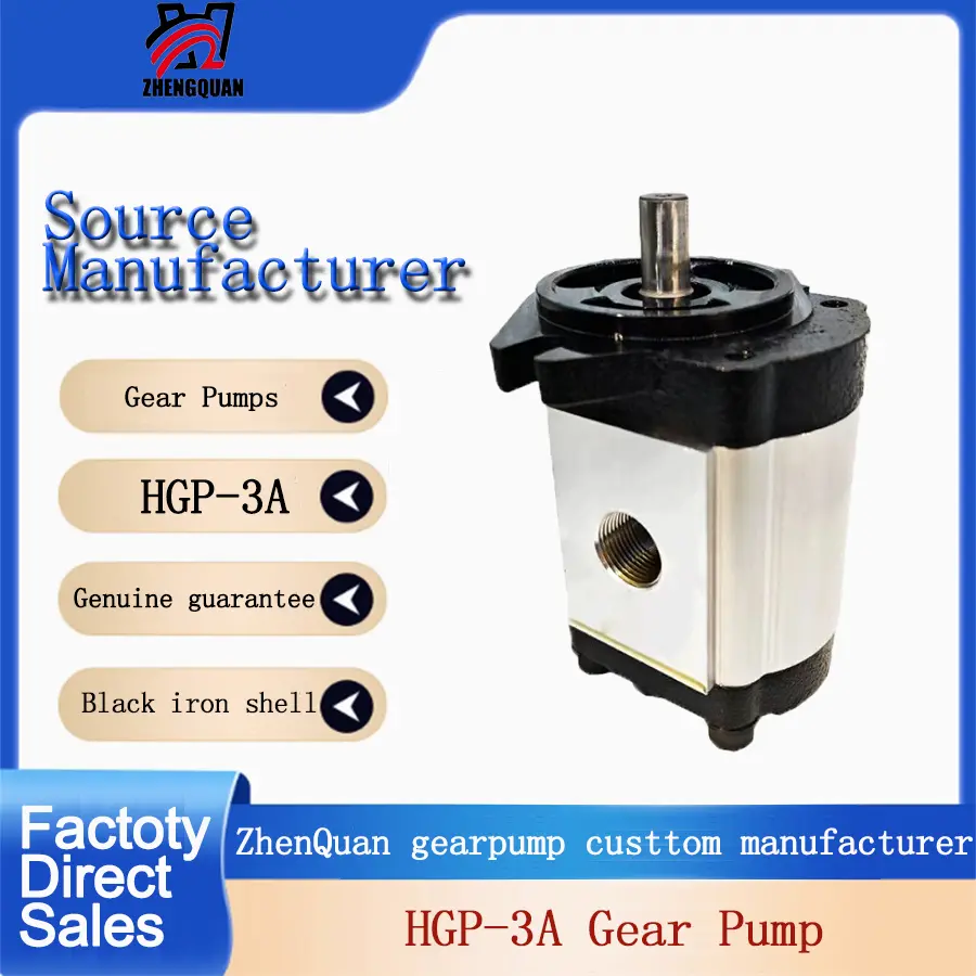 ZhengQuan HGP-3A Series Customizable Cast Iron High-Pressure Hydraulic Gear Pump, Taiwan Xinhong Complete Pump with Manufacturer Spot Options
