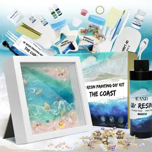 iLAND Craft Kits for Adults DIY UV Resin Kit Beach Themed Crafting Ocean Resin Art Creative Adult Crafts for Women Resin Starter Set for Beginers Romantic Crafty Gifts for Women on Christmas Birthday