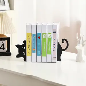 Cat Reading Stand Book Holder Set, Durable Metal Bookend, Cute Book Storage Solution, Home Decor & Organization, Ideal Gift for Book Lovers