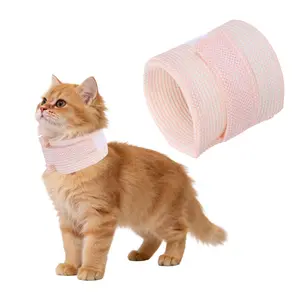 PETAXCELL Cat Neck Cone, Recovery Collar Breathable Adjustable Cone Collar Cat Neck Brace(Mesh, XXL 14.2-17.7inch, Pink) for Small Medium Dogs Puppies Kittens