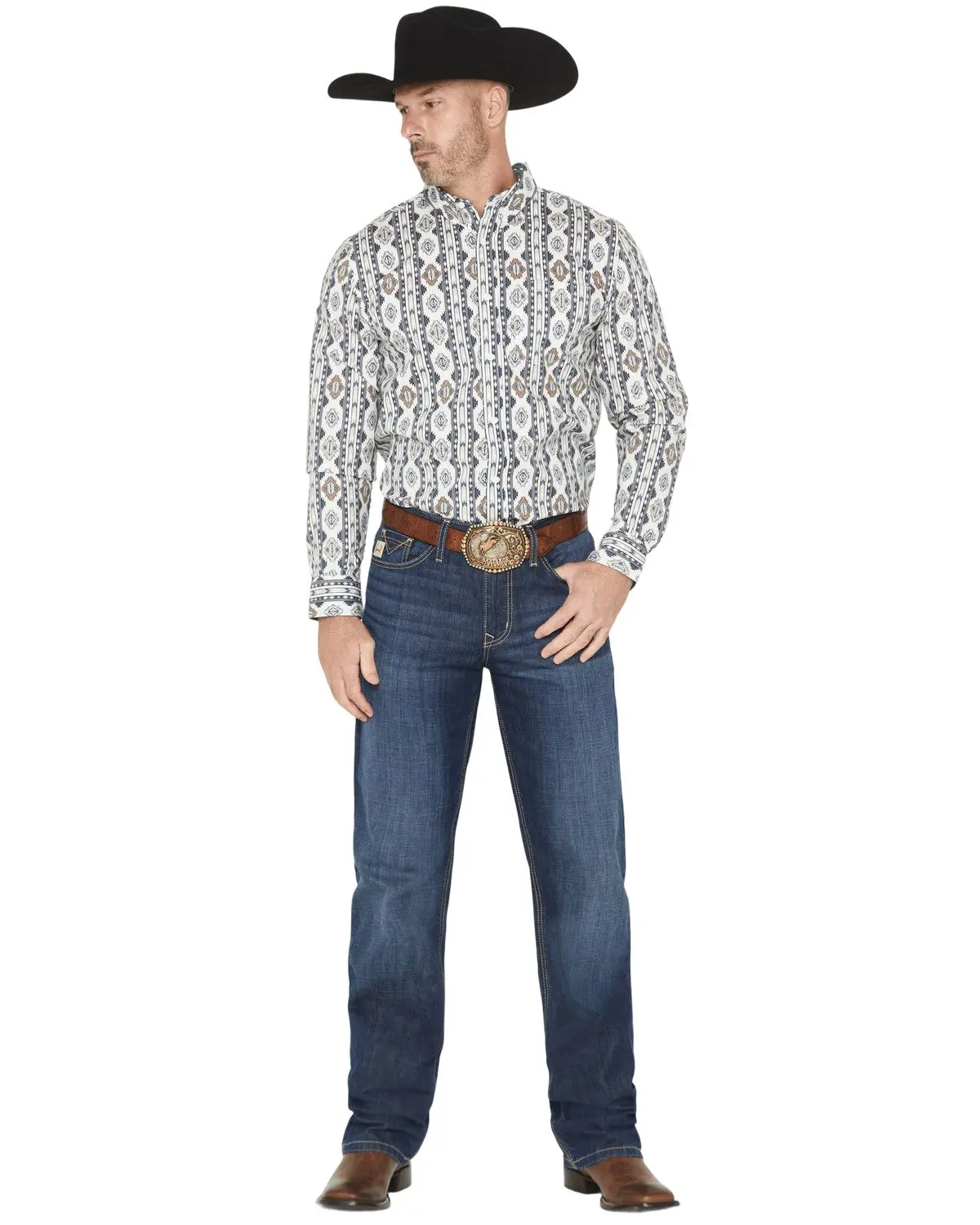 Cinch Men's Men'S Grant Dark Wash Relaxed Bootcut Performance Stretch Denim - Mb32137001
