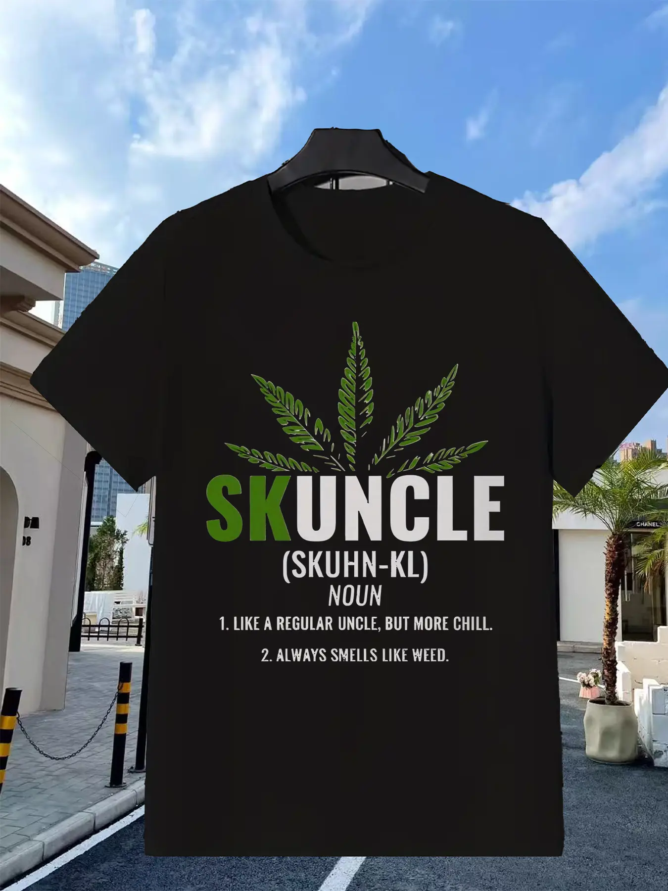 MenS Retro Leaf  Skuncle Graphic T-Shirt Suitable unisex soft cotton short sleeve t shirt, vintage graphic casual tee for men women teens, perfect birthday holiday gift for camping travel gym daily street  wear