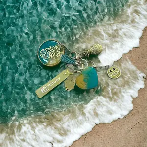 Royal Beads Trinkets & Decor Green & Yellow Pineapple  Keychain Accessories