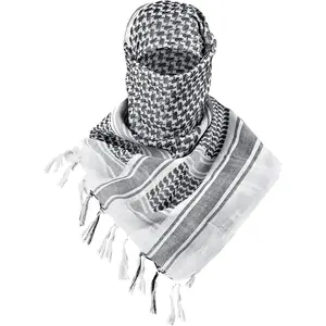 Scarf Military Shemagh Tactical Desert Keffiyeh Head Neck Scarf Arab Wrap with Tassel for Men Women