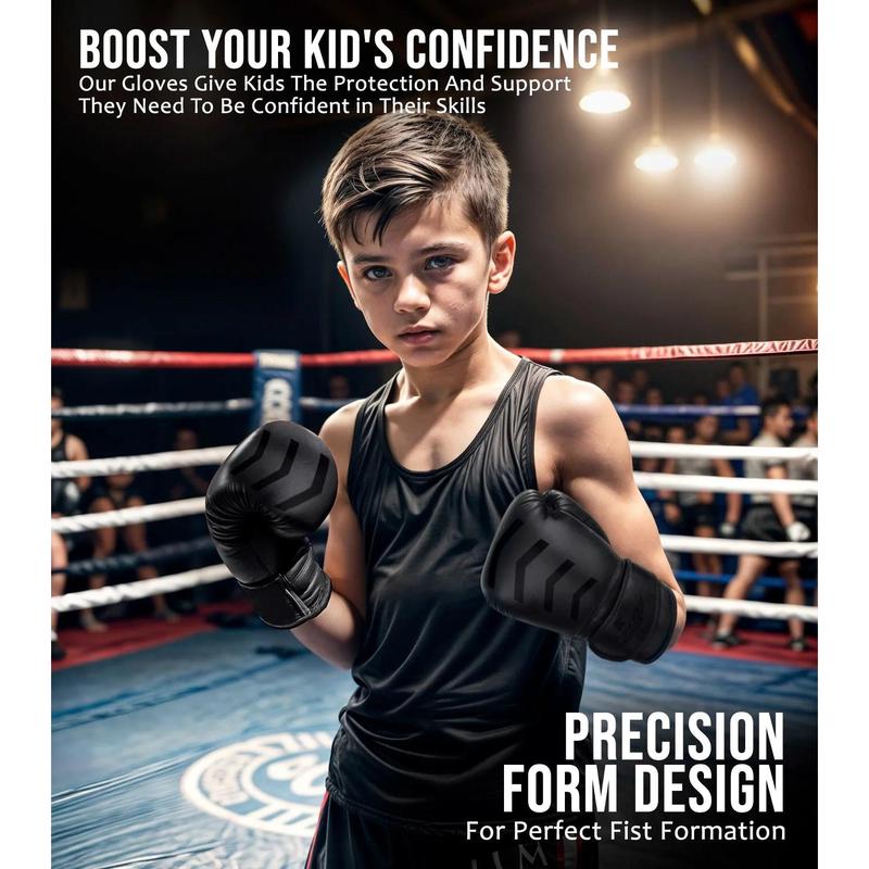 Exxact Sports Knockout Youth Boxing Gloves for Kids (3-15 Years) with Padded Protection and Wrist Support, Durable Engineered Leather Kids Boxing Gloves for Sparring (Black/Green)