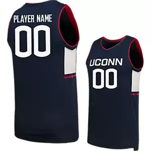 UConn Custom Basketball Jersey Navy Red, Personalized Player Name Number 00, College Huskies Fan Jersey, NCAA Game Day Outfit, Unisex Gift