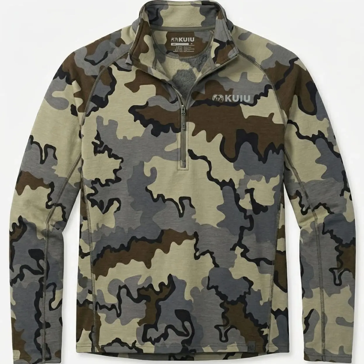 Mid-weight synthetic half-zip base layer boosted