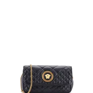 Pre-owned VERSACE material Messenger Bags Medusa Icon Chain Flap Bag Quilted Leather Mini by Rebag