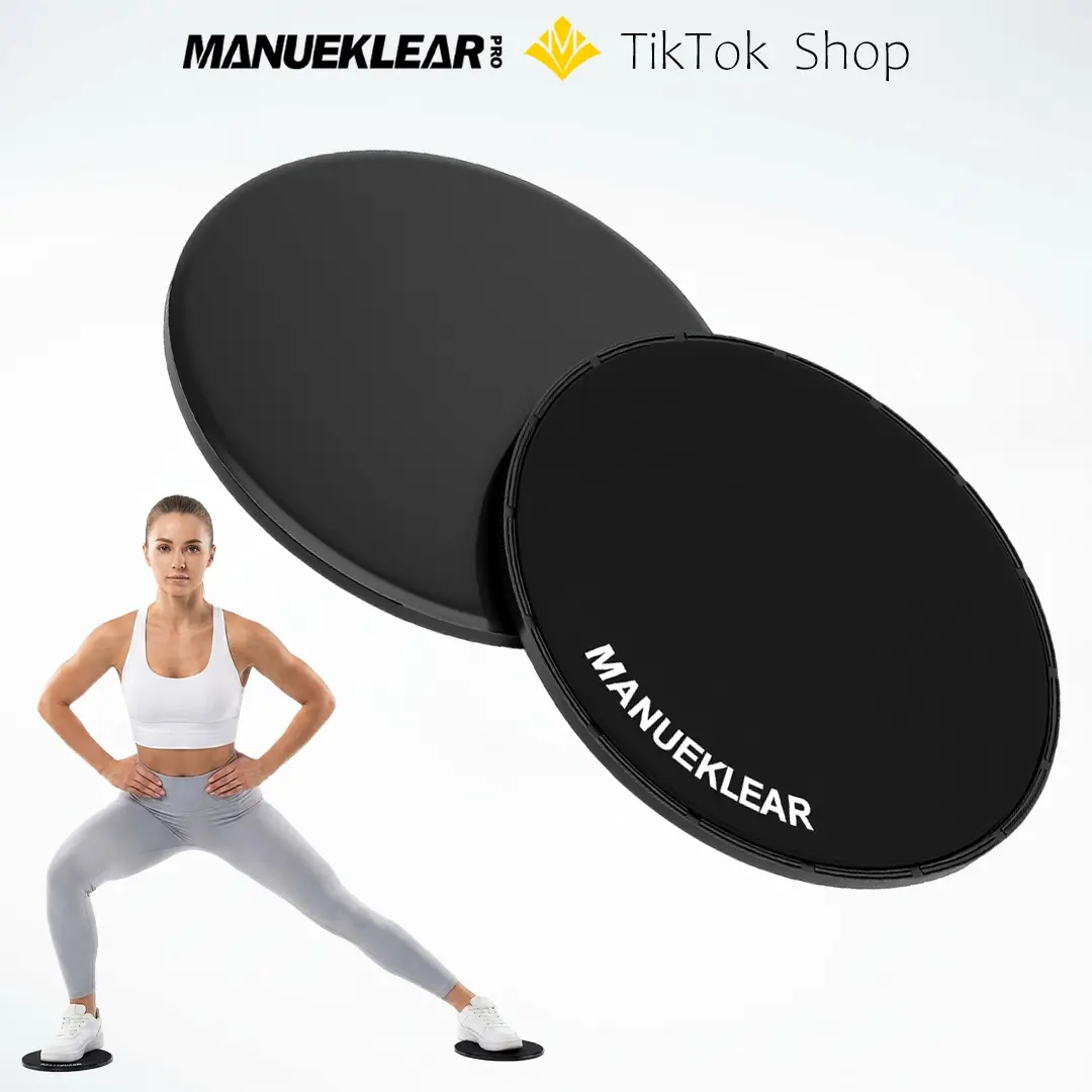 MANUEKLEAR Core Sliders, Dual-Sided Gliding Discs for Carpet & Hardwood Floors, Lightweight Portable Stomach Workout Equipment for Home Gym Fitness