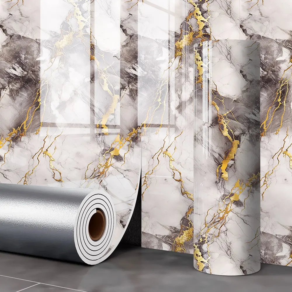 Marble-look wall stickers, Self adhesive wallpaper, Sticky Wallpaper Peel And Stick, Marble Wallpaper Roll, Marble Wallpaper Peel And Stick, self-adhesive panels for kitchen and bathroom, Waterproof, moisture-resistant, Easy to install