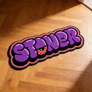 Creative Letter Graffiti Rug, Fun Eye Pattern Carpet, Cartoon Pattern Rug, Soft Thick Plush Mat, Soft Area Rug, Shaggy Area Rugs for Bedroom, Living Room, Porch, Bathroom, Hallway