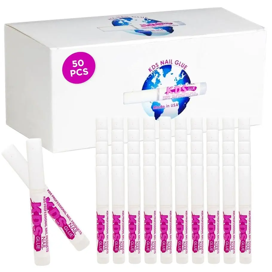 KDS Nail Glue, 50 Pieces Extension Tips Adhesive with Lasting Grip & Secure Hold for Professional Fake Nail Art, Nail Extension Diy