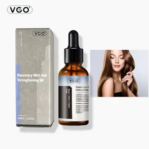VGO Rosemary Mint Hair Strengthening Oil for Hair Growth & Thickening, Anti Frizz Hair Care Serum for Dry Damaged Hair Repair & Split Ends, 60ml / 2.02 oz