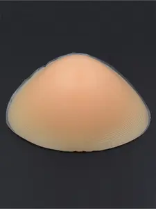 Silicone Breast Pads, Silicone Breast Implants, Suitable for Mastectomy and Underwear Fillers, Silicone Bra Insert, Triangle Design, Pearl Bead Style, Non-Stick,Beige or Clear,A Pair