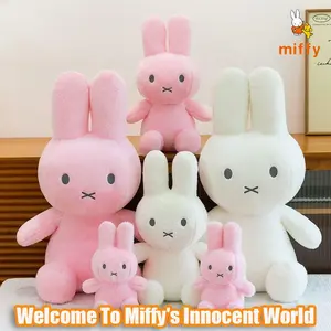 Kawaii Miffy Plush Doll Creative Dopamine Fluffy Stuffed Toy Cuddly High Quality Home Decoration Anime Accessories Perfect Gifts