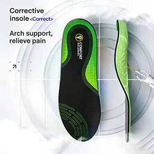 Pain Relief Orthotic Inserts, High Arch Support Insoles for Flat Feet, Work Boots Cushions, Absorbs Impact, Unisex
