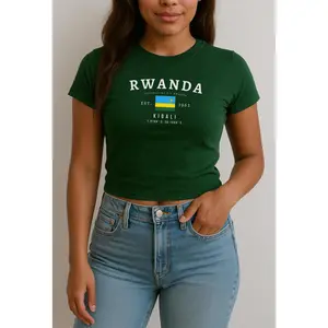 Rwanda Baby Tee, U Rwanda Y2K Baby Tee, Vintage Kigali Flag Shirt, East African Aesthetic Tee, Rwandan Pride for Women