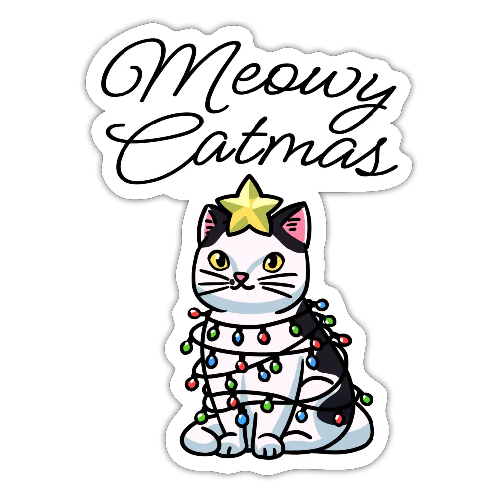 Cat Christmas Sticker | High Quality Vinyl Sticker | Melon and Finn