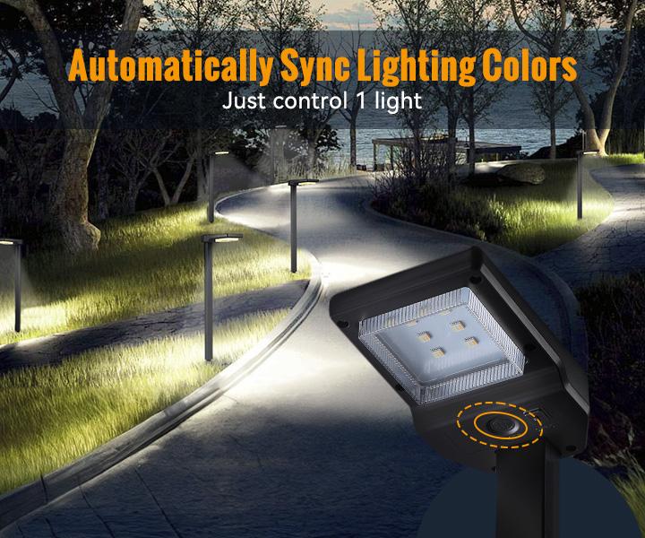 FabStyl RGB Solar Pathway LED Lights, Automatic Sync of Lighting Color, 8 Colors, Durable Waterproof for Outdoor, Auto ON/OFF, Easy Installation, Perfect for Festival Decor, Patio, Garden, Yard, Pathways, Walkways Decorative Lamp Panel FallFreshness