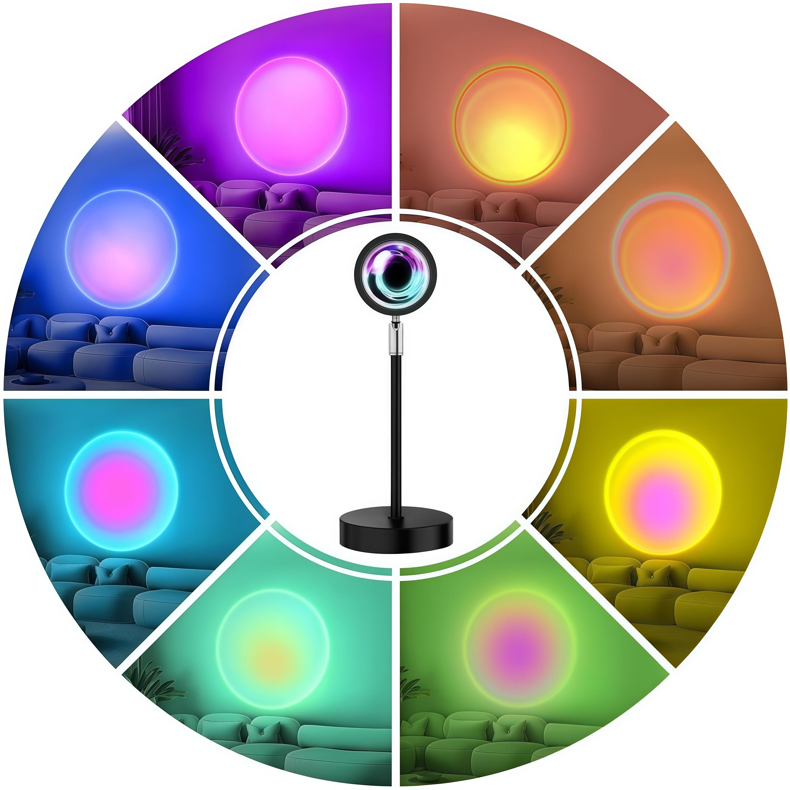 Sunset Lamp with Remote, Multicolor 180 Rotation Night Light