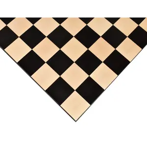 Borderless Chess board - 55 mm Square - Solid Inlaid Ebony & Maple Wood - 17.7 inch