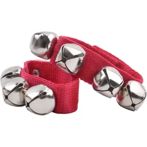 BronaGrand 2 Pcs Christmas Musical Tambourine And Wrist Shaking Jingling Bells