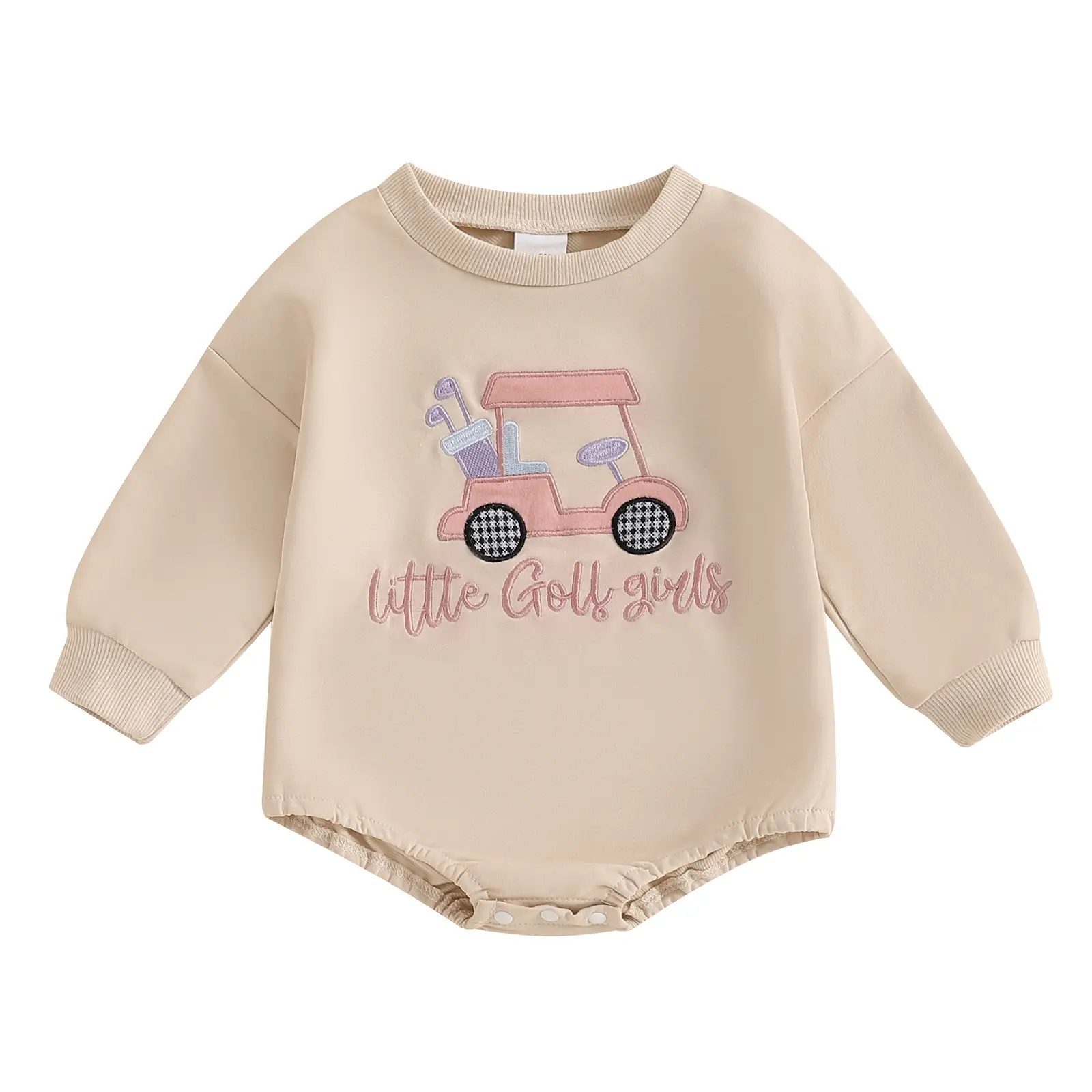 Infant Baby Girl Boy Sweatshirt Romper Letter Truck Golf Embroidery Crew Neck Long Sleeve Bodysuit Jumpsuit for Newborn Girl Boy Fall Winter Spring Cl