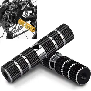 1 Pairs Aluminum Alloy Bike Pegs for Mountain Bike Cycling Rear Stunt Pegs Fit 3/8 inch Axles
