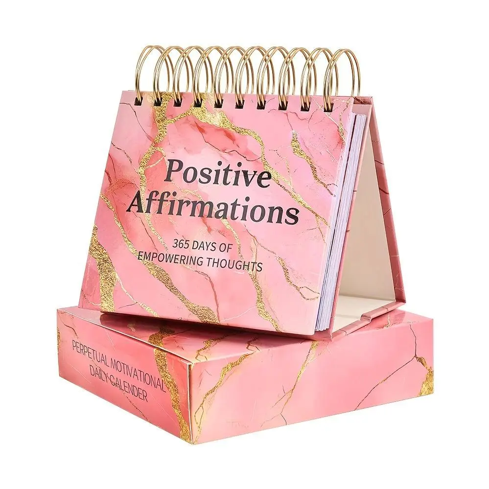 Motivational Calendar Undated 365 Days Perpetual Inspirational Standing Flip Desk Calendar with Inspirational Quotes Positive Affirmations Mindfulness Self Care Christmas Gifts for School Home Office