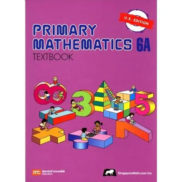 Used Primary Mathematics 6A Textbook - U.S. Edition (Paperback) - Singaporemath Math Learning English Book, Math Learning Book
