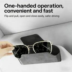 Fashion Car Eyeglass Holder, Magnetic PU Leather Glasses Storage, Roof Rack Mounting Accessory, Car Organizer, Durable and Stylish Design
