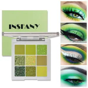 Eyeshadow Avocado Jam Green Nine-Square Palette Brightens the Eyes Eyeshadow  Palette Makeup Matte Cosmetic Shimmer