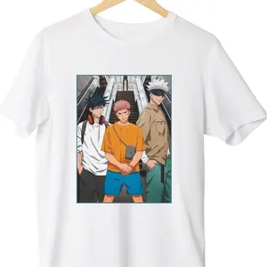 Anime Tshirt- Saturo Gojo, Yuji Itadori, Megumi Fushiguro - Menswear and Womenswear Unisex Crew Neck Tshirt. Casual Clothing Cotton Fabric