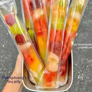 100 PCS DIY Summer Food Grade Popsicle Mold, Homemade Transparent Ice Lollies, Ice Cream, Trendy Street Vendor Jelly