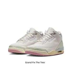 White-Green-Pink Leather Mid-Top Sneakers with Embroidered Elephant Print and Cream Midsole
