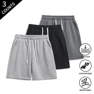 Summer Vibes 3-Pack Men’s Casual Athletic Shorts, Elastic Waist Drawstring Loose Fit Shorts, Versatile for All-Day Wear & Outdoor Activities