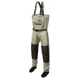 8 Fans Fishing Waders，Waterproof Breathable Waders with 3-Layer for Men and Women，Lightweight Stockingfoot Waders for Fishing & Hunting