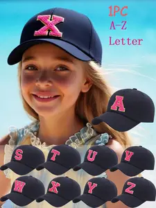 26 Letter Casual Baseball Cap, Breathable Adjustable Hat for Ages 3-8, Perfect for Park Travel Outdoor Sports School