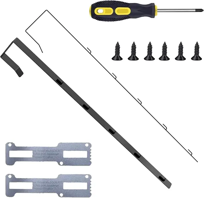 Professional Door Mirror Hook Kit – Heavy-Duty Over-the-Door Mirror Hanger with 5 Height Adjustments, Full Fastener Set for 2.3-Inch Door Frames, Easy No-Drill Installation – 2 Black Hooks