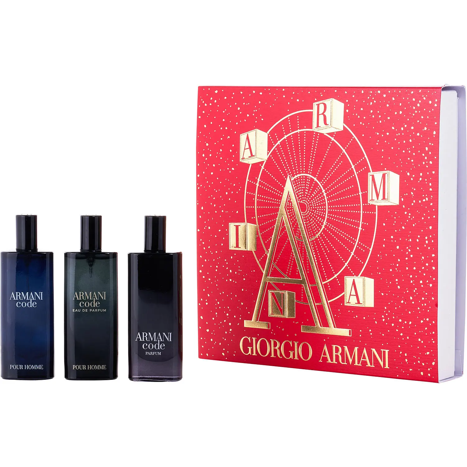 Giorgio Armani Variety Set-3 Piece Variety With Armani Code Edt & Armani Code Parfum & Armani Code Eau De Parfum And All Are Spray 0.5 Oz For Men