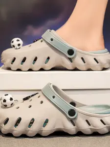 Football Player Holes Slippers, Eva Material, Classic Style, Less Than Ankle Height, All Seasons, Comfortable Footwear