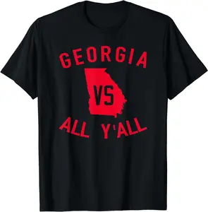 [100% Cotton]Georgia Vs All Y'all Funny Georgia T-Shirt
