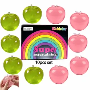 10pcs Apple Playdough Toys, Green&Pink, Slow Rebound Stress Relief, Sensory Toy for Kids & Adults, Perfect for Parties & Classroom Rewards