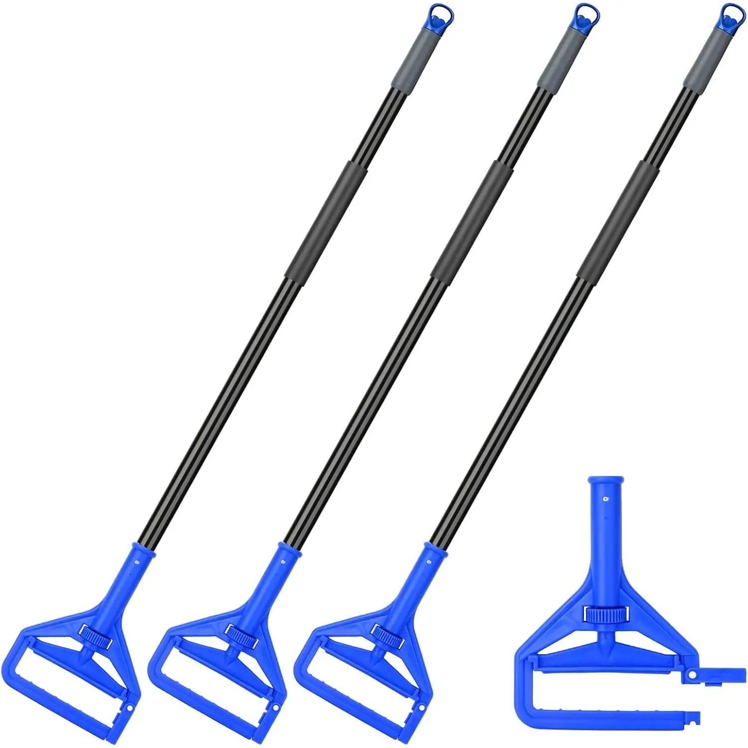 60 Inch Mop Handle Commercial Heavy Duty,Industrial Metal Mop Stick Replacement Quick Change,Wet Mops  Replacement Holder for Floor Cleaning,3 Pack