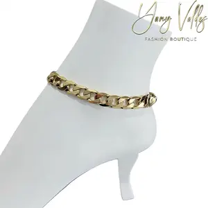 Cuban Chain Anklet Pulsera para el Pie 10.5Inches and 10mm Fashion Boutique Jewelry