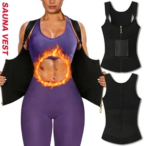 Waist Trainer Corset for Women Tummy Control Sport Workout Body Shaper Vest for Women Postpartum Gym Zipper and Hooks Hourglass Waist Trainer Shapewear Tank