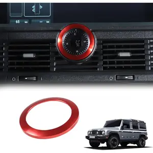 1PCS Vent Ring Trim Cover Center Compass Trim Ring Compatible with INEOS Grenadier 2020-2024 Aluminum Alloy Air Conditioning Outlet Trim Decoration Accessories (Red)