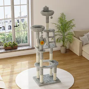 [Bellemave] 72in Cactus Cat Tree Tall Cat Tower for Indoor Cats W/Transparent Capsule,Sisal Scratching Posts,Plush Perches and Interactive Toys,Multi-Level Cat Activity Center Furniture for Kittens and Large Cats